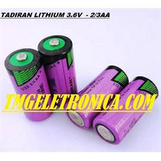 TL-2155 - Bateria TL2155 3.6V 2/3AA 1450mAh, Tadiran Battery TL2155 3,6Volts - Back-up IHM, Robot Machine, PLC, CNC Machine - Non-Rechargeable - TL-2155 - BATERIA Lithium 3,6V SIZE 2/3AA